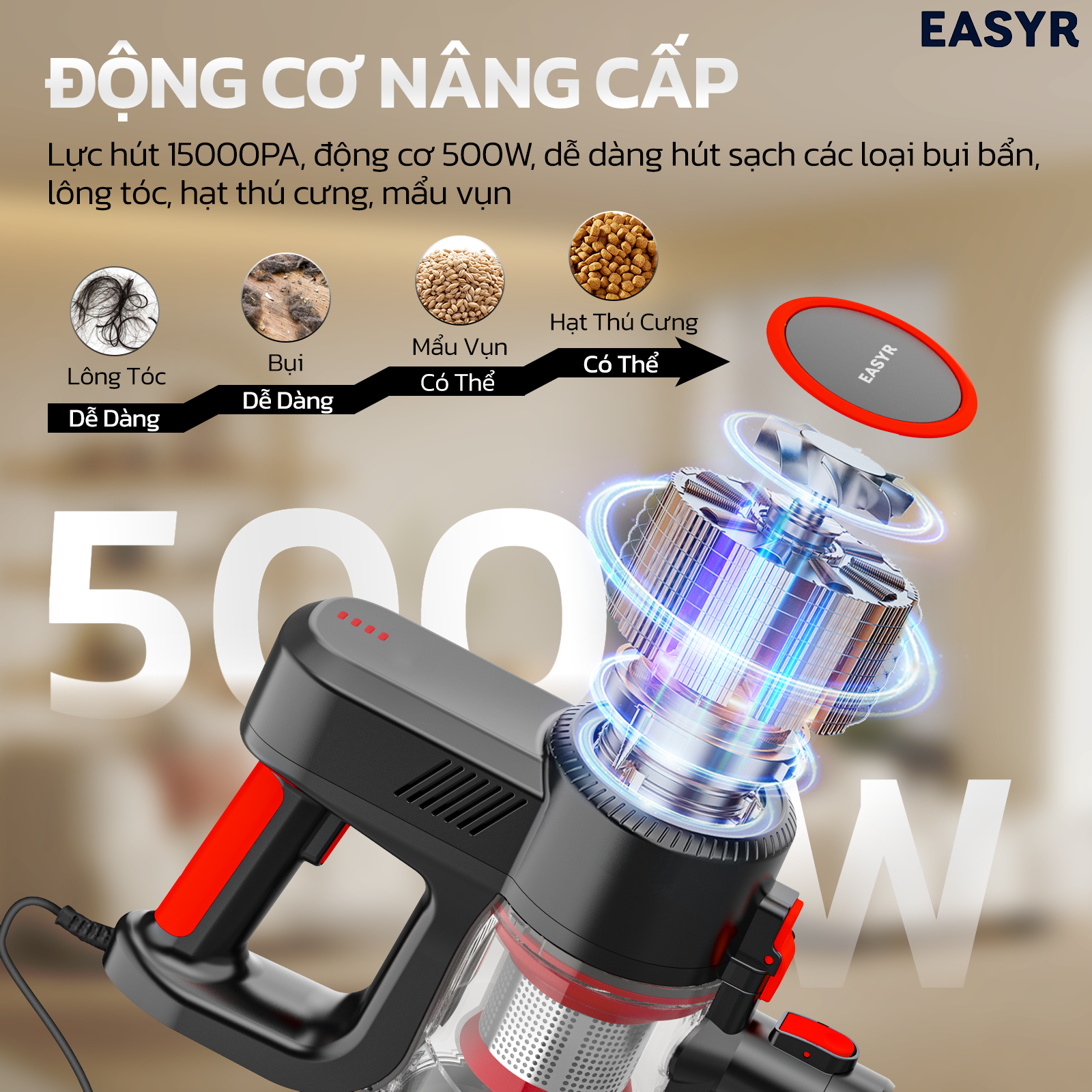 Máy Hút Bụi UC15 Lau Nhà Có Dây Easyr