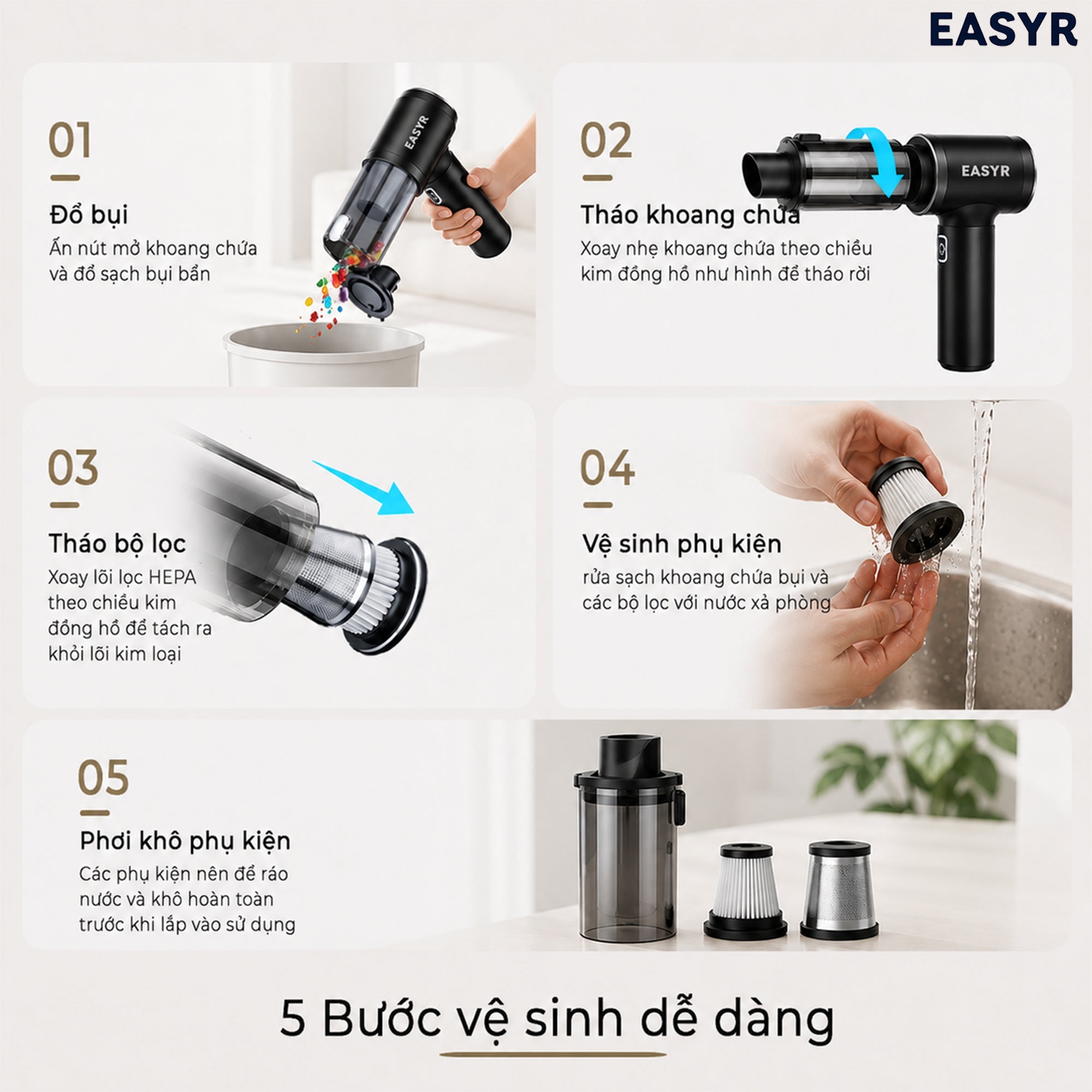 Lõi Lọc HEPA MC10 Máy Hút Bụi Không Dây Đa Năng Easyr - EASYR