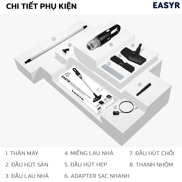 Máy Hút Bụi Lau Nhà MV01 Không Dây - EASYR