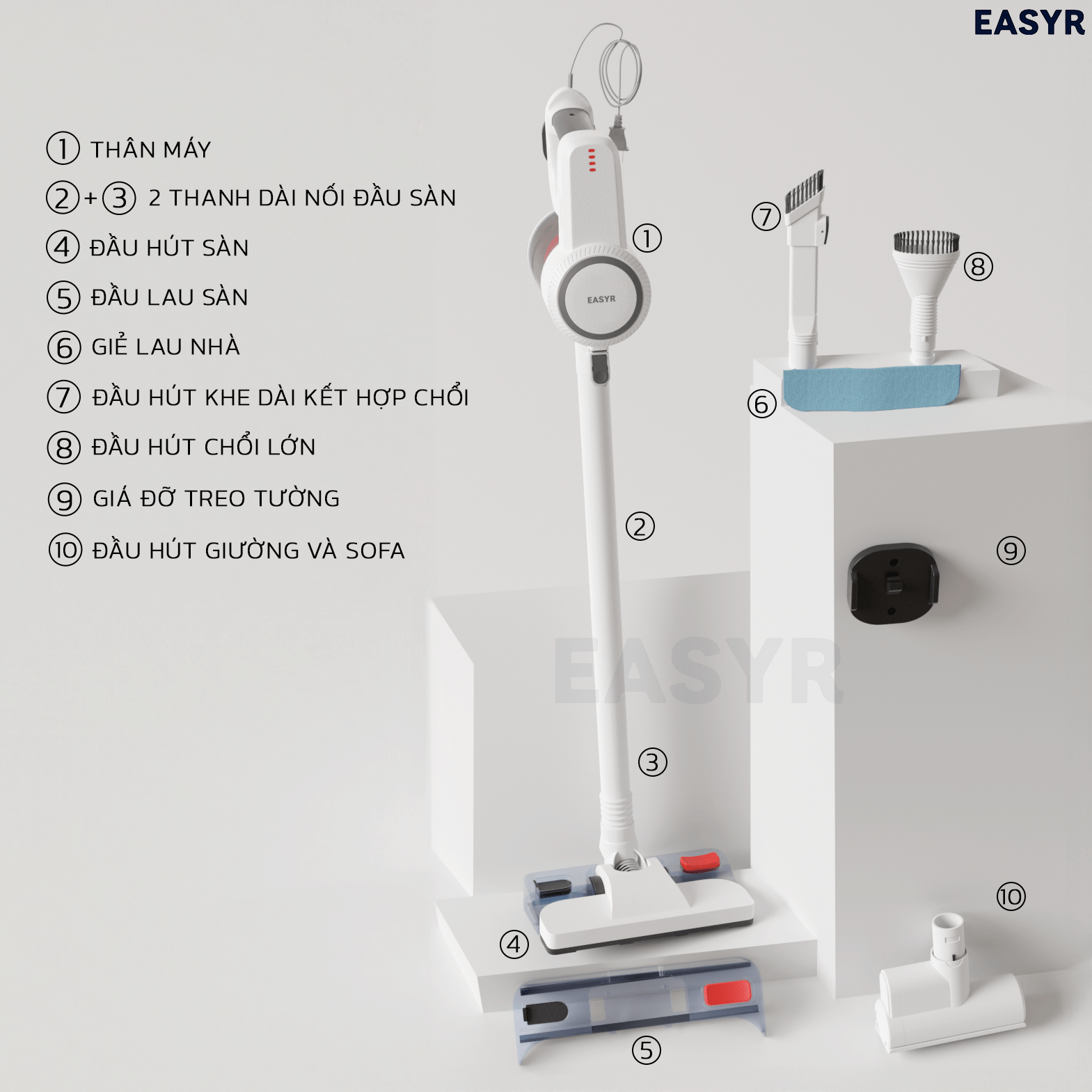 Máy Hút Bụi UC11 Lau Nhà Có Dây Easyr - EASYR