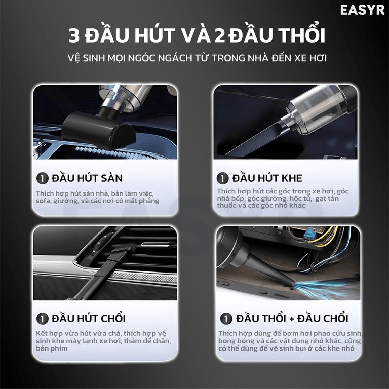 Máy Hút Thổi Bụi MC08 Không Dây Mini - EASYR