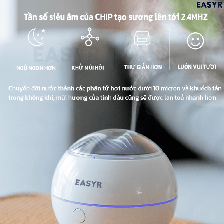 Máy Xông Tinh Dầu AD02 Siêu Âm Có Dây - EASYR