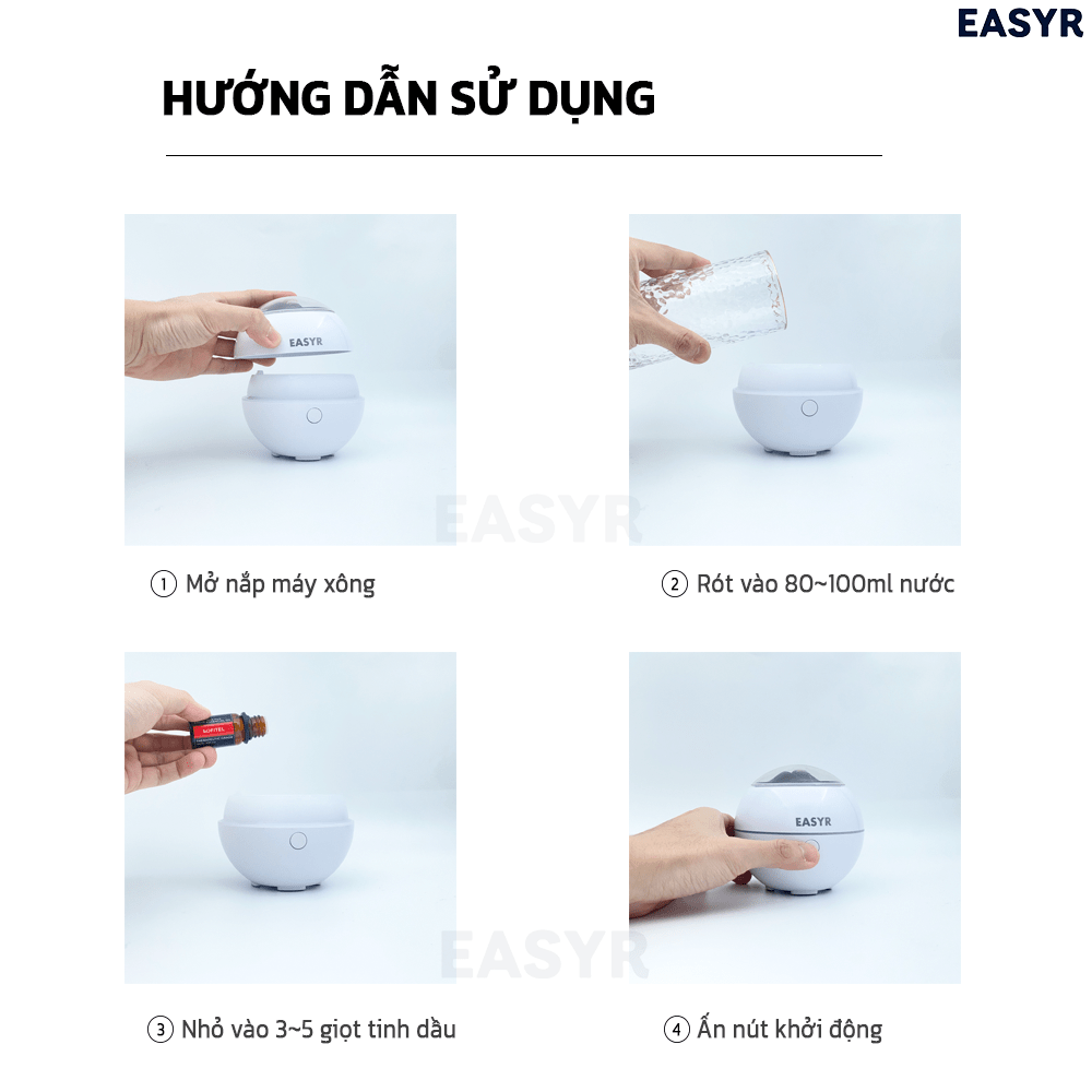 Máy Xông Tinh Dầu AD02 Siêu Âm Có Dây - EASYR