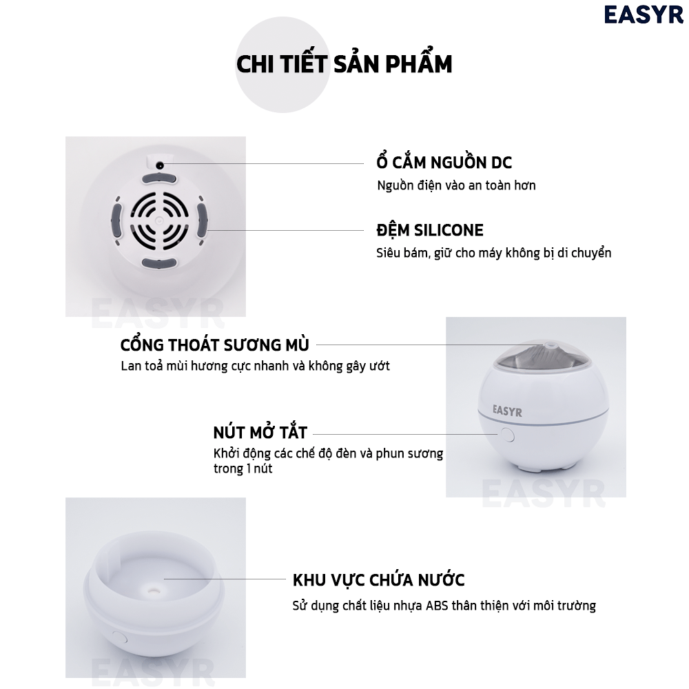 Máy Xông Tinh Dầu AD02 Siêu Âm Có Dây - EASYR