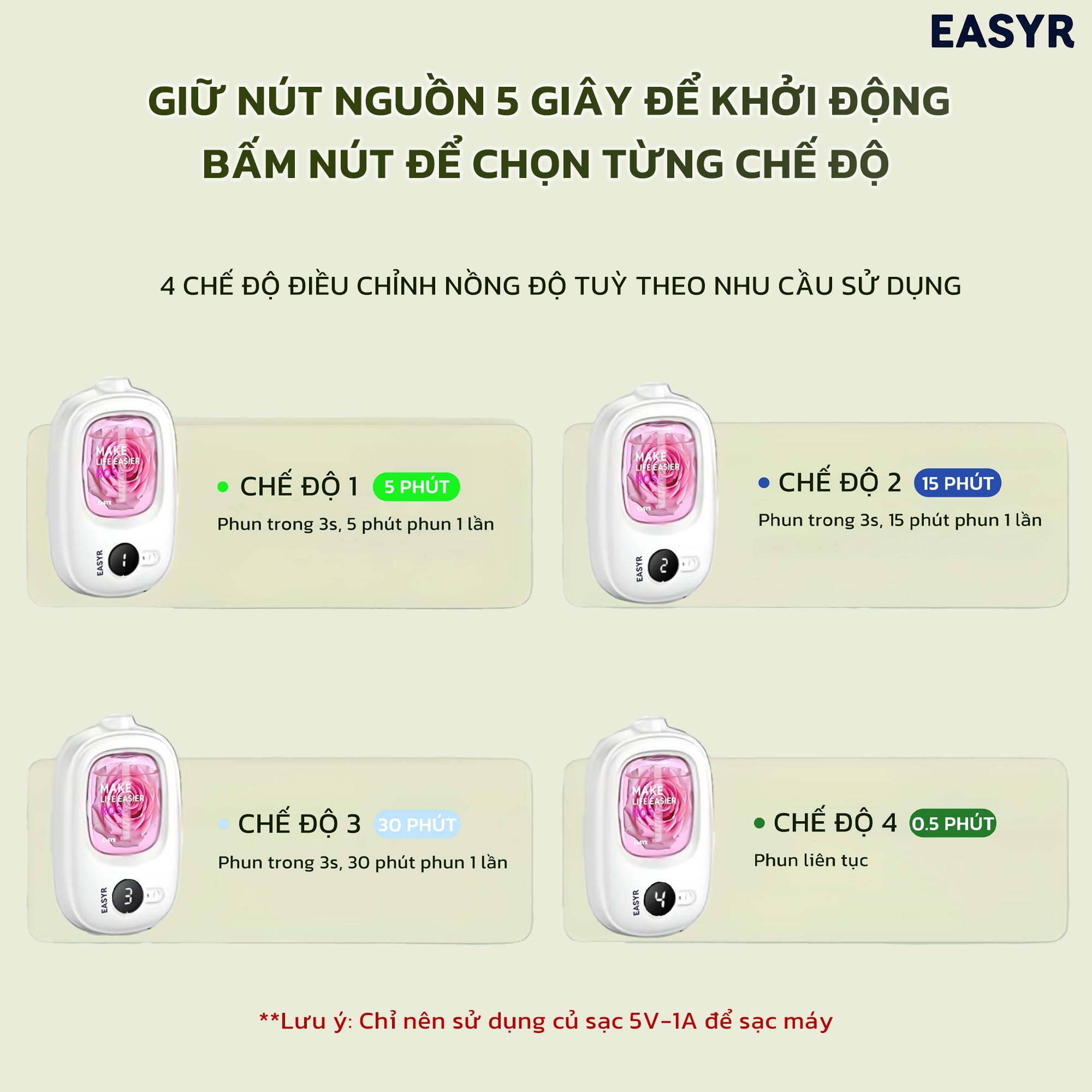 Máy Xông Tinh Dầu WD02 Không Dây EASYR - EASYR