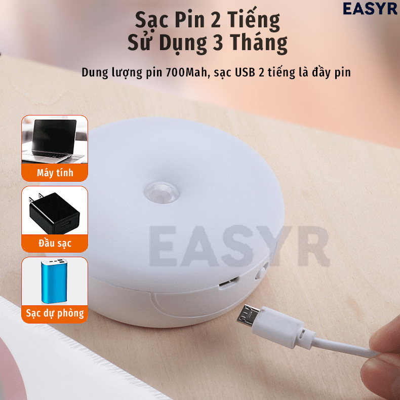 [Quà Tặng] Đèn Led Cảm Ứng Thân Nhiệt Chuyển Đổi 2 Màu - EASYR