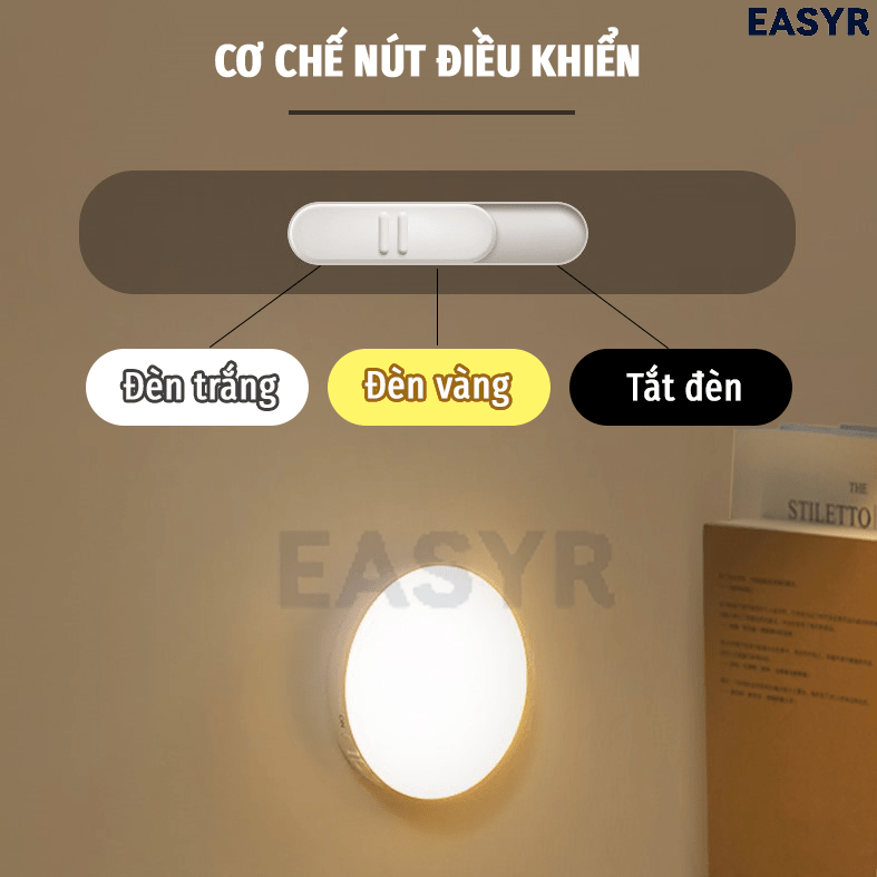 [Quà Tặng] Đèn Led Cảm Ứng Thân Nhiệt Chuyển Đổi 2 Màu - EASYR