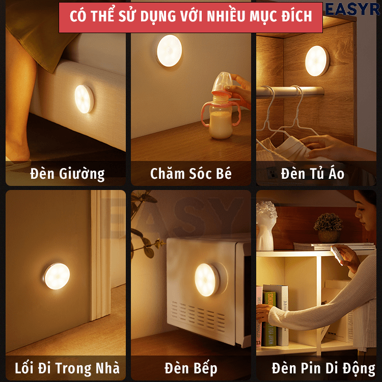 [Quà Tặng] Đèn Led Cảm Ứng Thân Nhiệt Chuyển Đổi 2 Màu - EASYR
