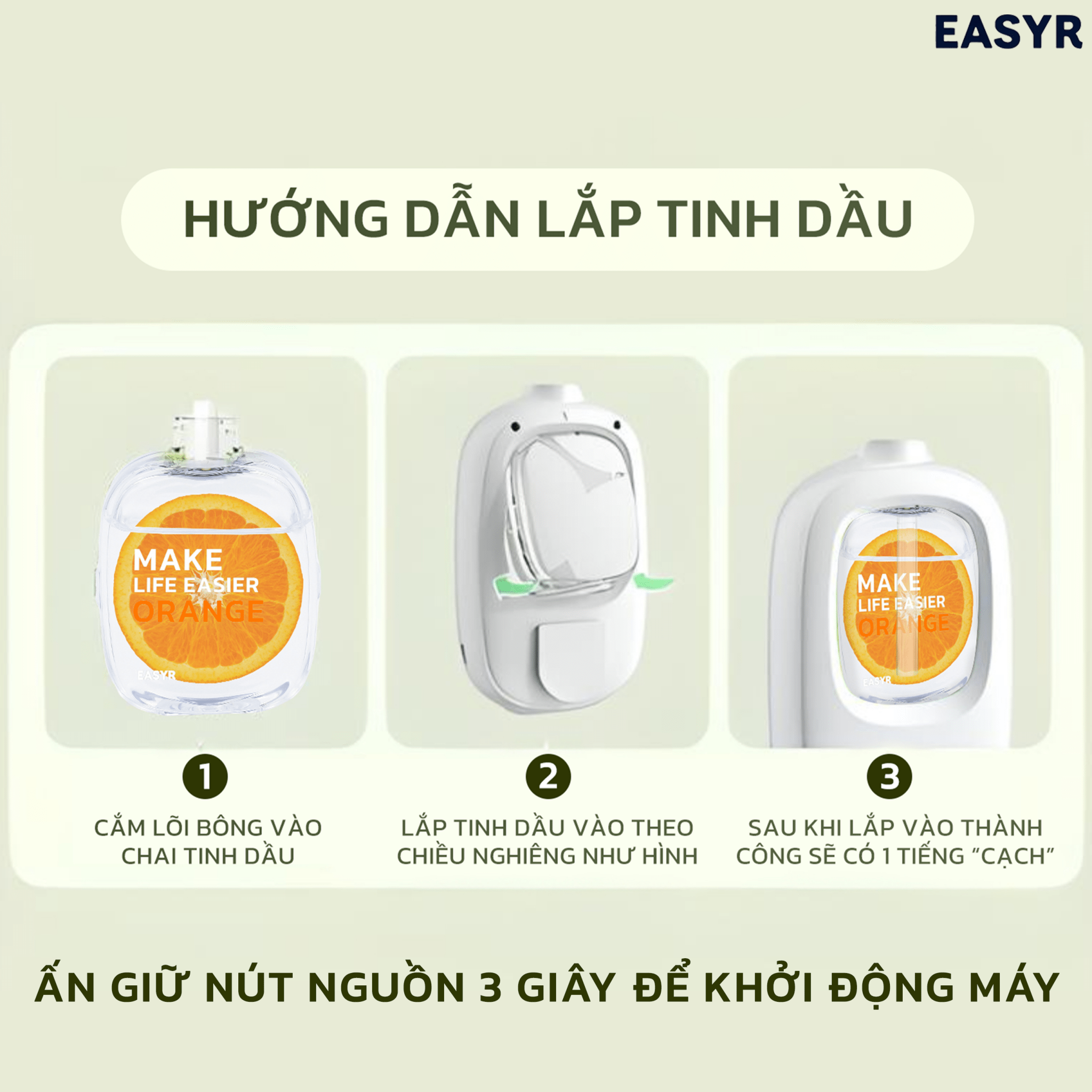 [Quà Tặng] Máy Xông Tinh Dầu WD02 Không Dây EASYR - EASYR